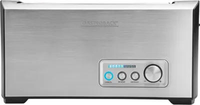 Produktbild von Gastroback 42398 Design Toaster PRO 4S Toaster, Edelstahlgehäuse, Stoppfunktion, Auftaufunktion, Brötchenrost, LED-Infodisplay