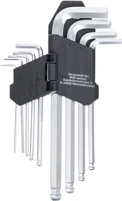 Zdjęcie produktu dla Zestaw kluczy kątowych z łbem kulistym i gniazdem sześciokątnym KRAFTMANN 815 1,5–10 mm, 9 szt.