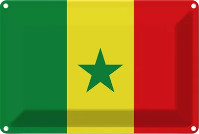 Produktbild von vianmo Blechschild 20x30 cm Senegal Flagge Fahne Wappen