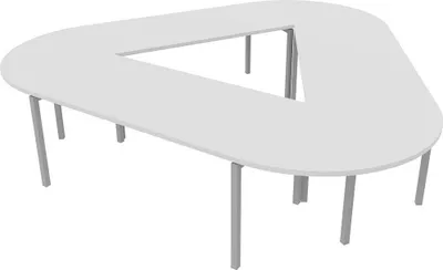 Produktbild von Quadrifoglio Konferenztisch Idea+ weiß Trapezform, Vierkantrohr alu, 320,0 x 298,0 x 74,0 cm