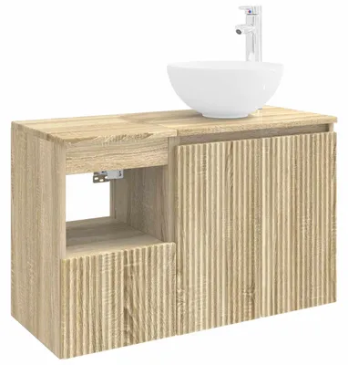 Produktbild von vidaXL Badezimmermöbel-Set 2 stk. Sonoma-Eiche Holzwerkstoff