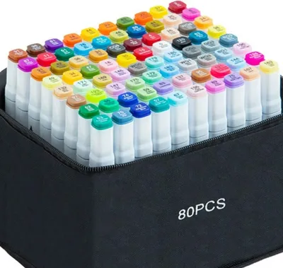 Produktbild von 80-teiliges Set Permanent-Farbmarker für Kunst, geeignet für Stein, Metall, Glas und Kieselsteine, wasserfest