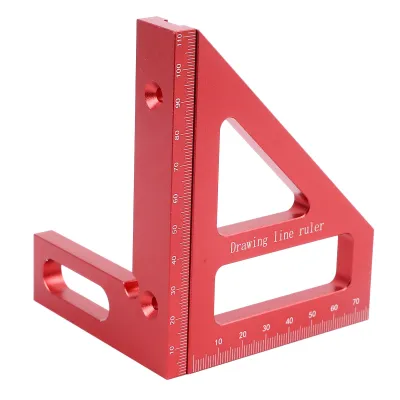 Zdjęcie produktu dla linijka pomiarowa 3D pod wieloma kątami, kątomierz stolarski 45 90 stopni, linijka trójkątna, kątomierz stolarski ze stopu aluminium, kątomierz stolarski, narzędzie pomiarowe dla inżyniera stolarza