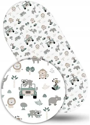 Obrázek produktu pro Babymam Prostěradlo do kočárku s gumou, bavlna Na safari