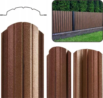 Zdjęcie produktu dla Nora Sztacheta Metalowa Ogrodzeniowa Ocynkowana Dwustronna Brąz Mat 90cm