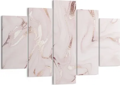 Produktbild von Bild auf Leinwand - Leinwandbild - 5 Teile - Rosa Marmor verschüttet - 150x100cm - Wand Bild - Wanddeko - Wandbilder - Leinwanddruck - Bilder - Wanddekoration - Leinwand bilder - EA150x100-4799