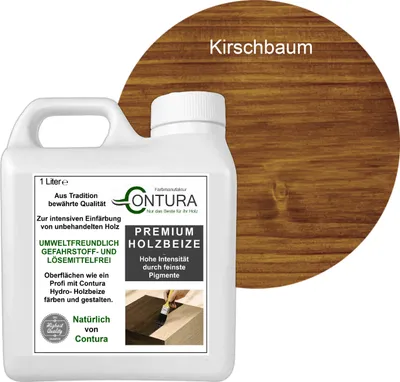 Produktbild von Contura 1 Liter Holzbeize Wasserbeize Möbel Farbe - Kirschbaum