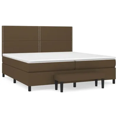 Produktbild von vidaXL Boxspringbett mit Matratze Dunkelbraun 200x200 cm Stoff