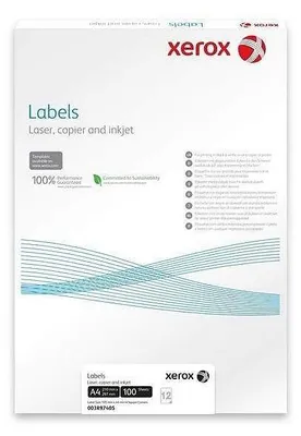 Produktbild von Xerox 003R97402, Weiß, Selbstklebendes Druckeretikett, A4, Laser/Inkjet, Acryl, Permanent