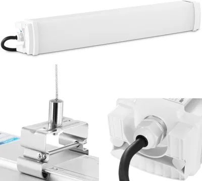 Produktbild von LED-Lampenhalterung wasserdicht hermetisch für Lagerwerkstatt IP65 2200 lm 60 cm 20 W