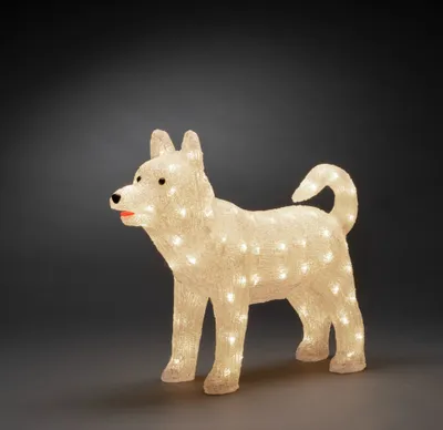 Produktbild von Konstsmide LED Acryl Husky, 88 warm weiße Dioden, 24V, Außen (IP44), weißes Kabel - 6244-103