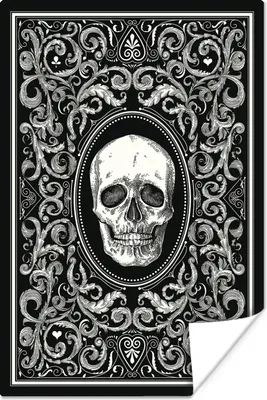 Produktbild von MuchoWow® Poster Illustration einer Spielkarte mit einem Totenkopf 20x30 cm - Papierdruck