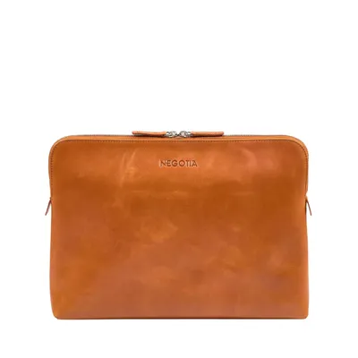 Produktbild von Negotia Mantle Leder Laptoptasche 14 Zoll Cognac – Laptophülle, Sleeve, MacBook Folio