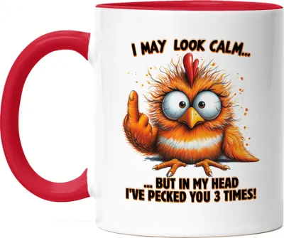 Produktbild von I May Look Calm Lustiger Vogel Tasse Rot Sarkastisch Humorvoll Geschenkidee