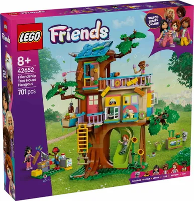 Produktbild von LEGO Friends Baumhaus, Bau- und Spielset für Rollenspiele, Spielzeughaus für Mädchen ab 8 Jahren, Set mit 4 Minifiguren der Charaktere und 2 Tierfiguren, Geschenkidee für Kinder 42652
