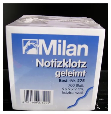 Produktbild von Milan Notizklotz 700 Blatt weiß Notizzettel Block für Büro Schule Haushalt