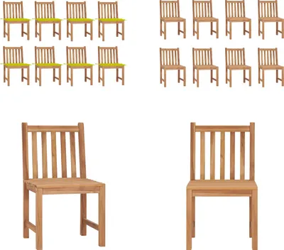 Produktbild von vidaXL Gartenstühle 8 Stk. mit Kissen Massivholz Teak - Gartenstuhl - Gartenstühle - Holz-Gartenstuhl - Holz-Gartenstühle