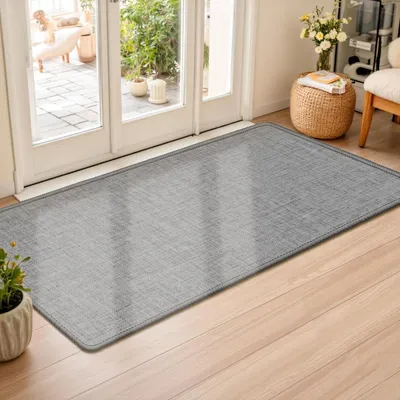 Immagine prodotto di Tappetino interno, 60 x 120 cm, grigio, lavabile, antiscivolo, sottile, ideale per raccogliere lo sporco