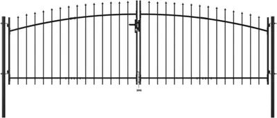 Zdjęcie produktu dla vidaXL Dwuskrzydłowa brama ogrodowa z grotami 400×175 cm