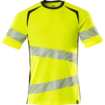 Produktbild von MASCOT 19082-771-1709-XL ONE, T-Shirt, Mann, Schwarz, Gelb, XL ONE, 112 cm, Baumwolle, Polyester