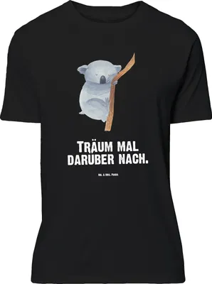 Produktbild von Mr. & Mrs. Panda Tshirt Koalabär - Schwarz - Geschenk, T-Shirt, schlafen, S, Lustige Sprüche, Traumland, Träumen, Basic-Shirt, Lustiges, Bär, Shirt, Schlafzimmer, Koala