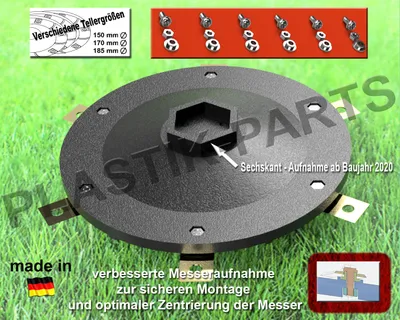 Produktbild von Messerscheibe 6 Klingen Messerteller für WORX Landroid L WR153E WR155E L1500 ohne Messer