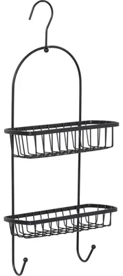 Produktbild von Tendance Hangendes Duschregal - schwarz - 2-lagig - 22 x 55 cm - Edelstahl - ohne Bohrung