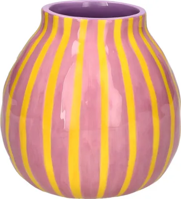 Produktbild von Artisan, Vase, gestreift, S, rosa/gelb