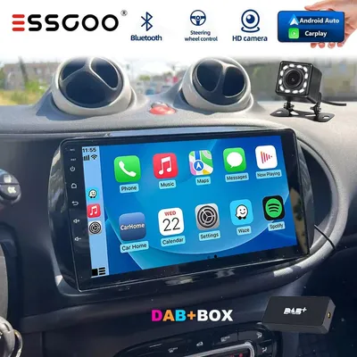 Produktbild von Autoradio Einbau-Navigationsgerät 9 Zoll Android Touchscreen GPS Navi WLAN DAB+ Apple CarPlay Android Auto Freisprechanlage 4GB RAM 64GB für Smart Fortwo