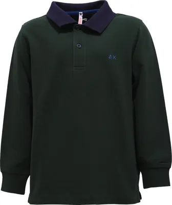 Immagine prodotto di 4651Y  polo bimbo boy SUN 68 green/blue Cotone polo-shirt long sleeve