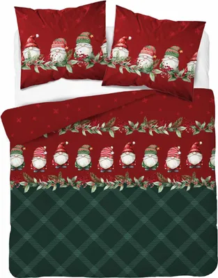 Produktbild von Bettwäsche, Flanellbettwäsche, warm, für den Winter 160x200 5618b Weihnachten, Weihnachtselfen