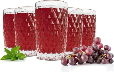 Produktbild von 6 Trinkgläser 300ml mit Relief Wassergläser Saftgläser Cocktailgläser Longdrinkgläser Caroline