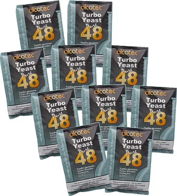 Produktbild von 10 x Alcotec 48 Pure Turbo Super Hefe-Packungen, mit 20% Alkoholgehalt