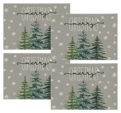 Tischsets Weihnachten, 4er-Set, Polyester, 30x45 cm, abwaschbar