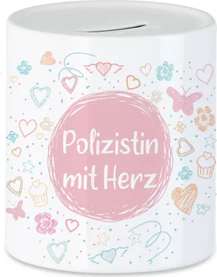 Produktbild von Polizistin mit Herz Spardose  Dankeschön Geschenk Danke Sagen Für Alles Polizei