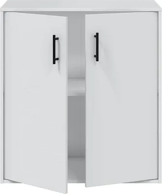 Obrázek produktu pro Kommode >LAUNDRY< 2 Türen, 1 Boden, Artik Weiß - 80x88x40 (BxHxT)