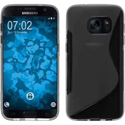 Produktbild von PhoneNatic Case kompatibel mit Samsung Galaxy S7 - grau Silikon Hülle S-Style + 2 Schutzfolien