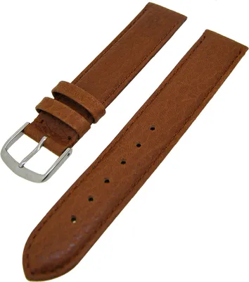 Produktbild von Uhrenarmband Kalbslederband Hellbraun Ton in Ton 16mm leicht gepolstert