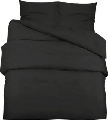 Produktbild von vidaXL Bettwäsche-Set Schwarz 200x200 cm Baumwolle