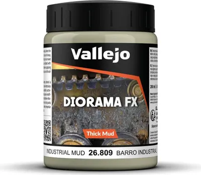 Immagine prodotto di Vallejo Weathering Effects Vernice Acrilica Industriale Fango Spesso Finitura Realistica, 200ml. Per Simulare Strutture di Fango o Ruggine per Modellismo