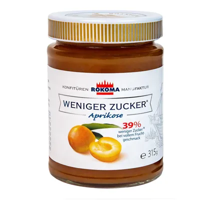 Produktbild von Rokoma Aprikosen-Fruchtaufstrich - weniger Zucker 315g