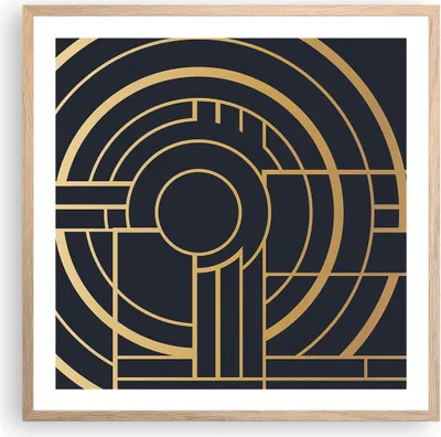 Produktbild von Gerahmtes Poster - Rahmen in heller Eiche - Abstraktion Stück Modern - 60x60 cm - Wand Bild - Wanddeko - Wandbilder - Kunstposter - Wandposter - Bilderrahmen - Bilder - Kunstdruck - P2NAC60x60-4640