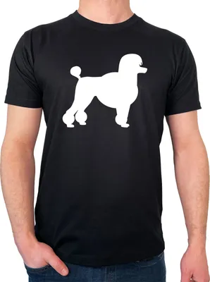 Produktbild von Huuraa Herren T-Shirt Pudel Silhouette S Black Bio Baumwolle Fairtrade Herrenshirt Geschenkidee