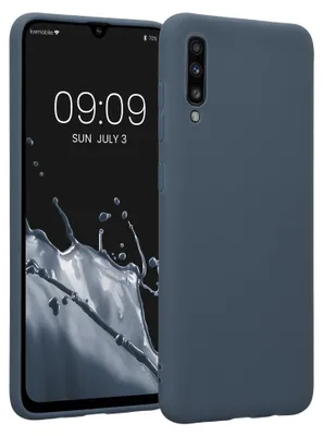 Immagine prodotto di Custodia kwmobile per Samsung Galaxy A70, realizzata in TPU. La custodia per cellulare supporta la ricarica wireless, è flessibile e offre una protezione efficace. La superficie gommata è di colore grigio scuro