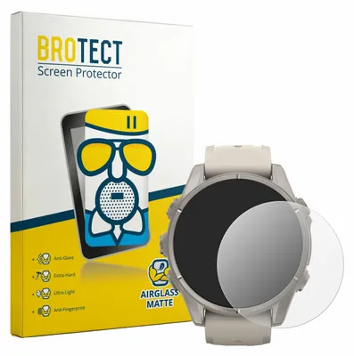 Produktbild von BROTECT Entspiegelungs Schutzglas für Garmin Fenix 9 (43 mm) Schutzfolie Panzer Folie Glas Display Schutz matt