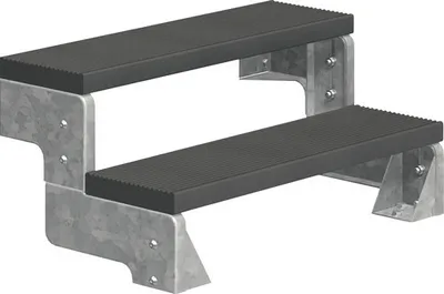 Produktbild von Aussentreppe Pertura Tallis ohne Geländer 2 Steigungen Trimax 80 cm anthrazit
