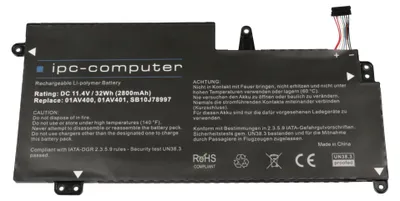 Produktbild von SB10J78998 Akku 32Wh für Lenovo