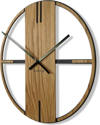 Produktbild von Wanduhr groß aus Metall Unique für Wohnzimmer, Schlafzimmer, Büro, 50 cm Durchmesser, modernes Design ohne tickgeräusche (Schwarz/Weiss)