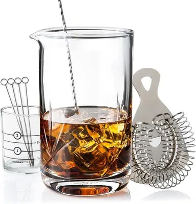 Productafbeelding van Cocktailroerglas-set, 680 ml, kristallen baraccessoireset