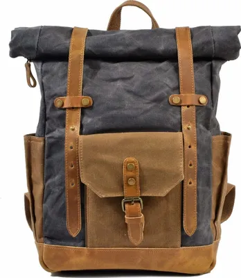 Immagine prodotto di MORGNTAU Zaino vintage "Oslo" /15l / in tela idrorepellente - grigio